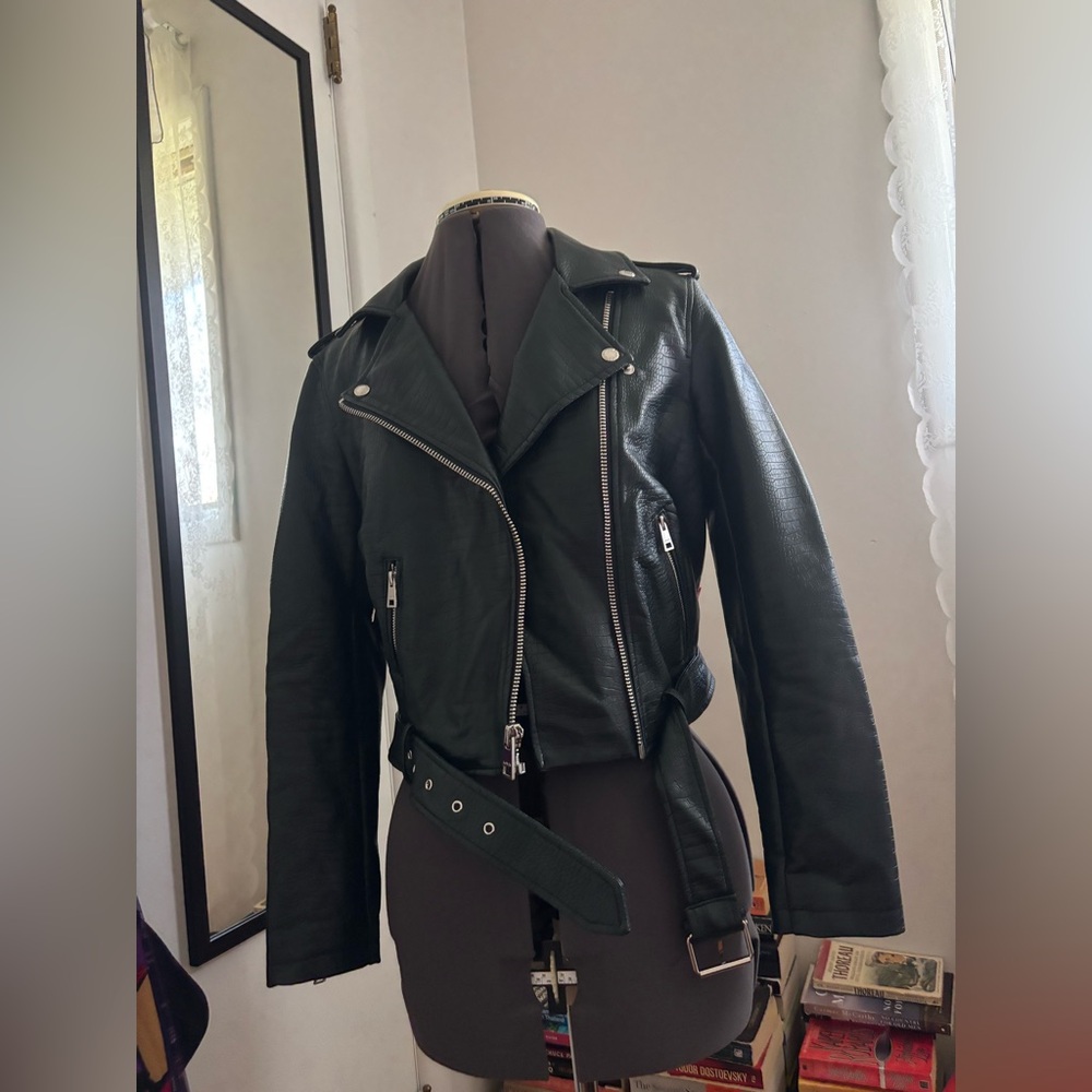 Levi’s pine green leather jacket (faux)
